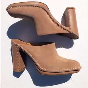 TOD’S EUC tan suede slip on mule heels 8 39 shoes